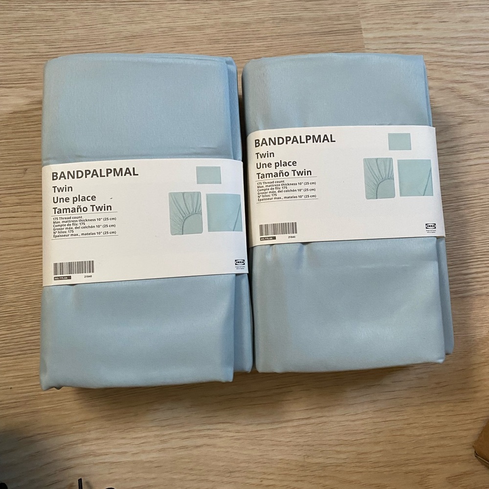 Two (2) IKEA blue twin sheet sets! New with tag!